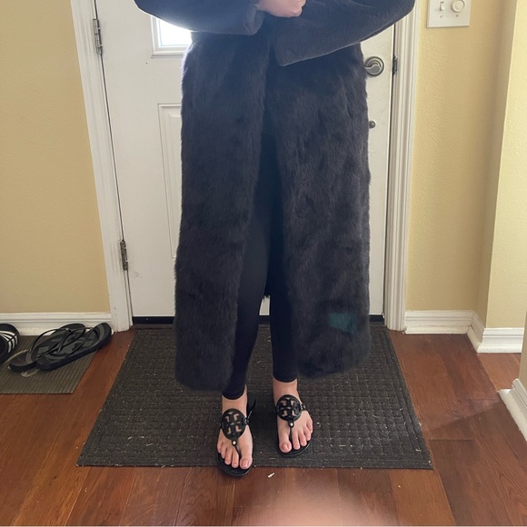 Brand new-never worn- faux fur black “mink” full length coat. - Picture 5 of 9
